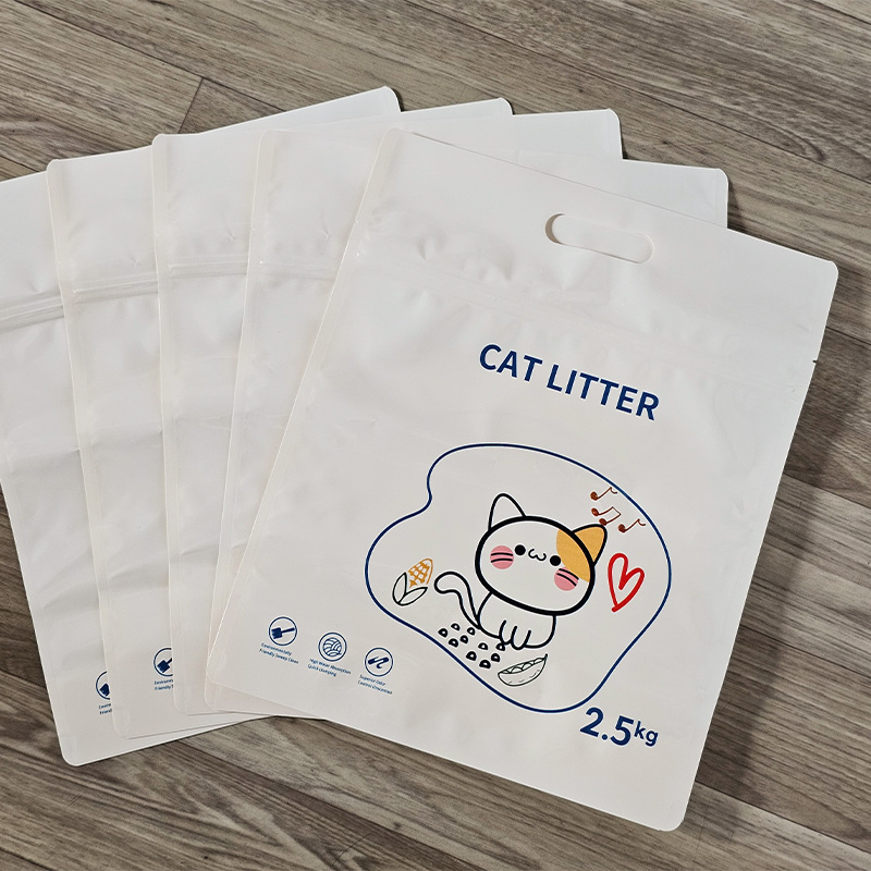 Spot Wholesale Cat Litter Packaging Bag Universal 2.5kg Self-Sealing Satchel Waterproof Bentonite Tofu Cat Litter Sealed Bag