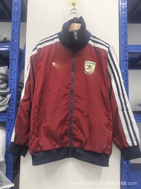 高品質パリフランスマン L ロイヤルレトロ刺繍肥厚ジッパー防雨ウインドブレーカーサッカーユニフォームファン|undefined