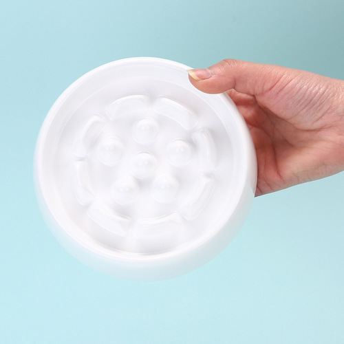 Pet slow food bowl puppy learns to eat, anti-choking dog bowl, thickened anti-knock over, reversible cat bowl, ceramic pet bowl
