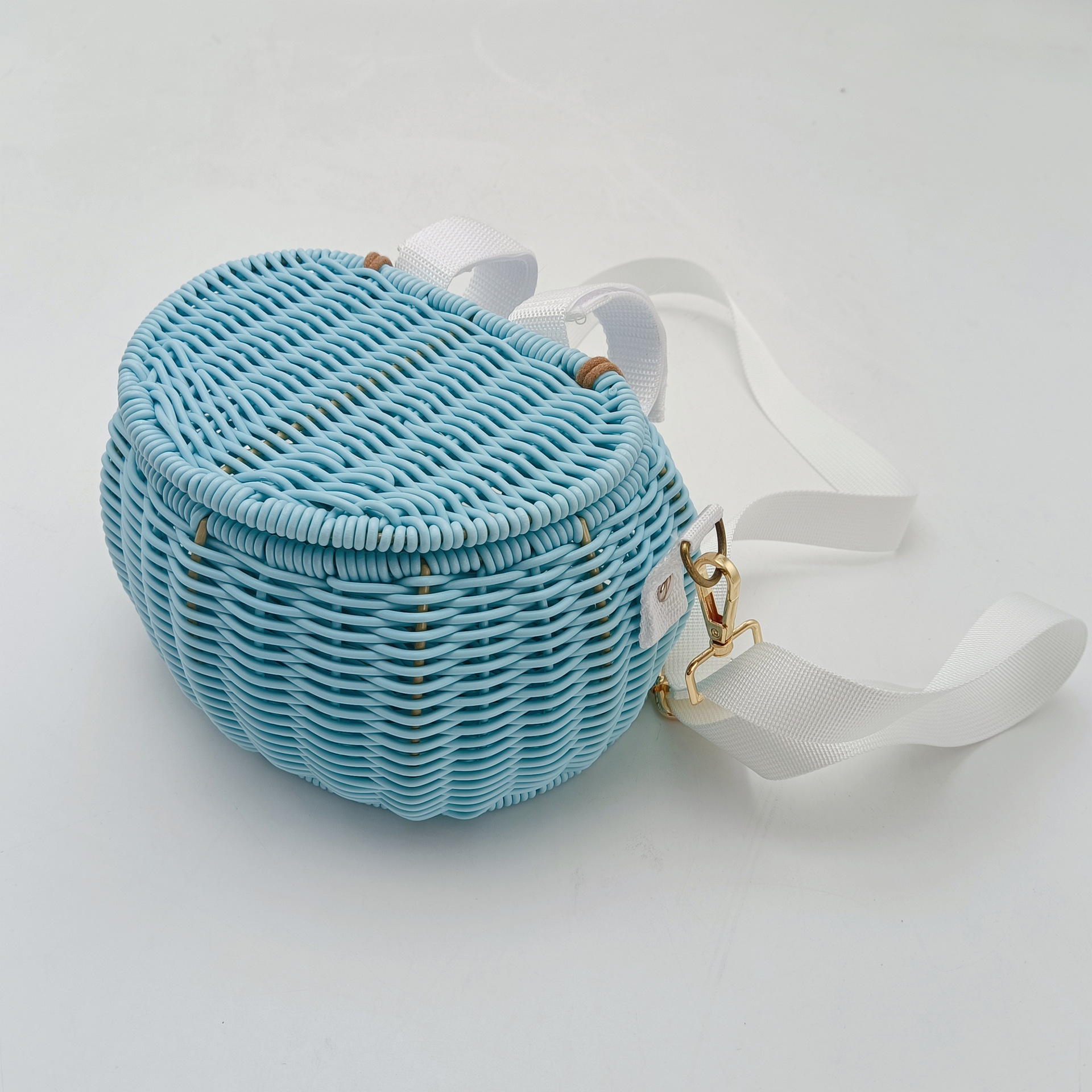 Cesta de ratán pequeña estilo INS, cesta de bicicleta para niños, bolso bandolera de un solo hombro, cesta de juguetes tejida, cesta de almacenamiento