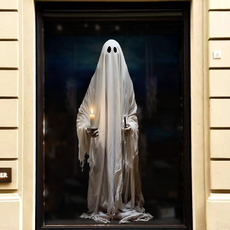 クロスボーダーウォールステッカーハロウィンウォールステッカーゴースト大型ドア装飾ステッカーpvc自己粘着ゴーストリビングルームウィンドウステッカー|undefined