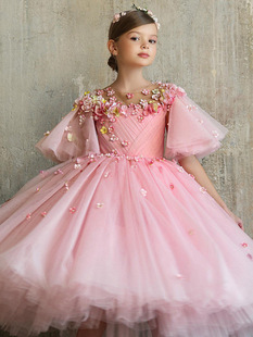 Children's dress Girls European and American cross -border pink pink princess skirt Princess Baby Girls Dress