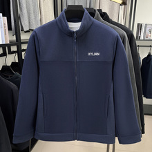 品牌青中年冬季奥粒绒卫衣男开衫加绒加厚外套上衣保暖时尚拼接潮