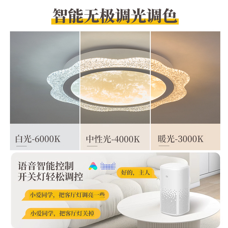 Lámpara de dormitorio moderna y simple 2025 nueva lámpara de techo de dormitorio principal lámpara de habitación atmosférica lámpara de protección ocular de espectro completo Zhongshan
