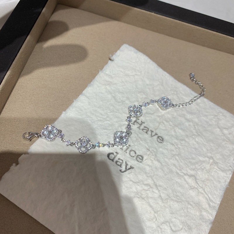 高级感贝母四叶草手链女幸运草手链轻奢小众四叶花手饰五花手链|undefined