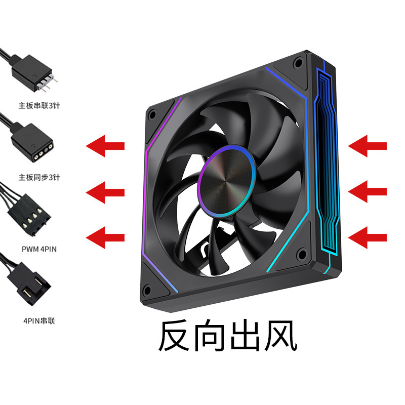 LOVINGCOOL プリズム 4RS ケースファン ARGB 神光同期 12CM 静音外光発光冷却ファン|undefined
