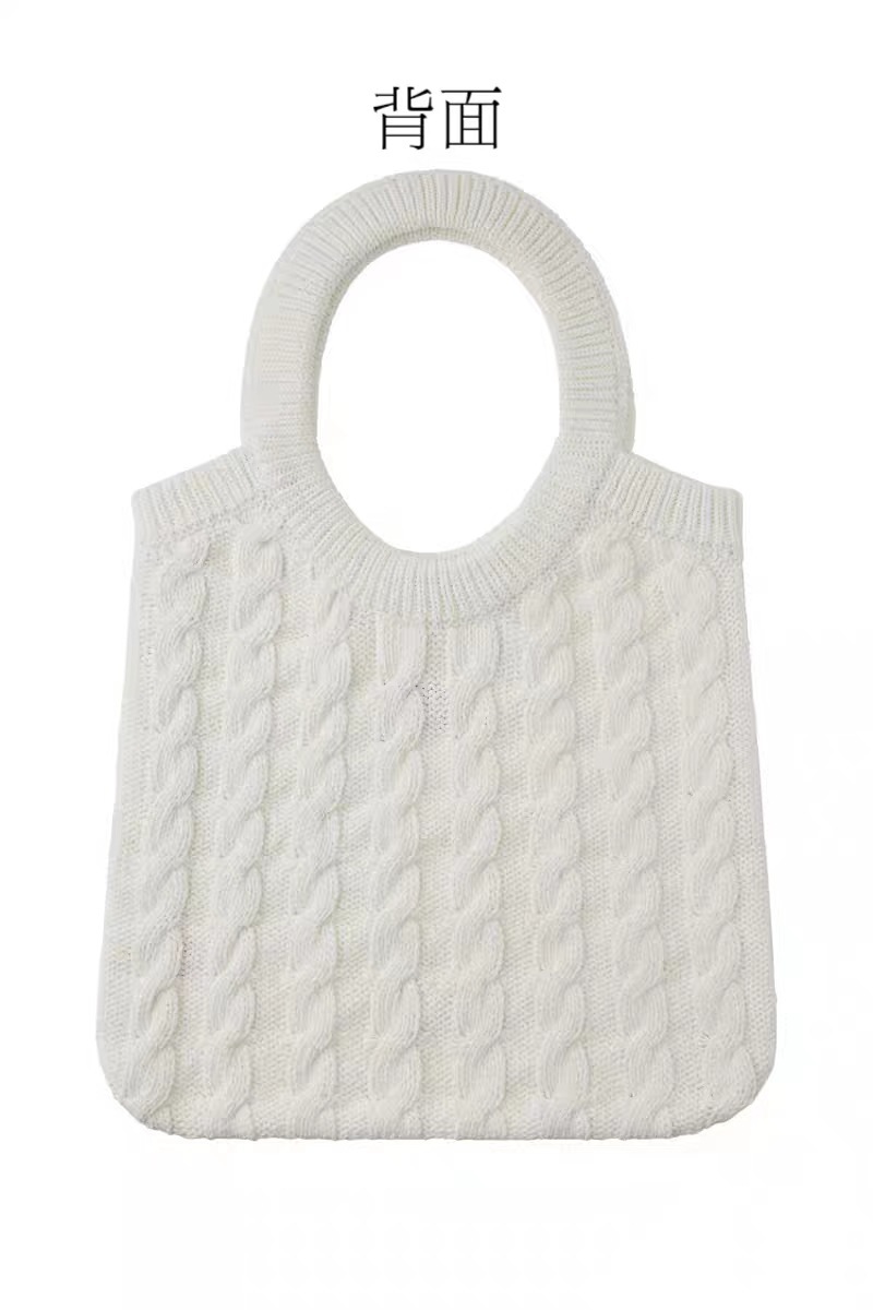 The Korean version of Instagram's niche new women's knitted bag, underarm single-shoulder bag, handbag and tote bag are simple and fashionable details Picture