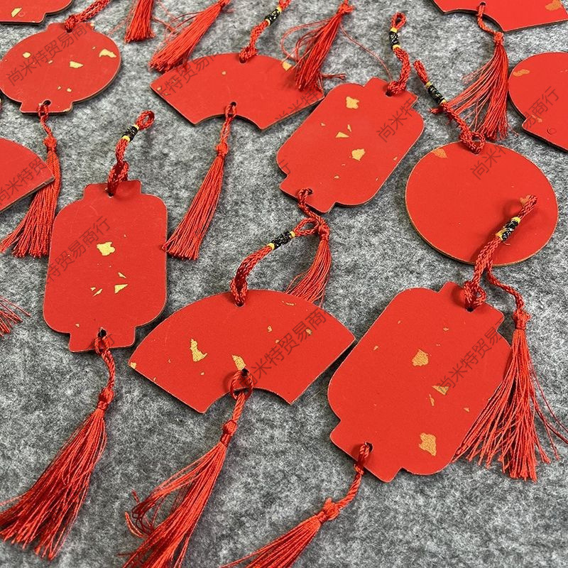 加厚万年红宣纸硬卡灯笼手写福卡对联中国结挂件书法福字空白春联