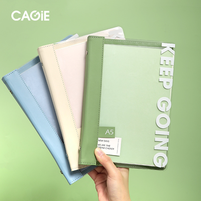Kajie Detachable Loose-leaf Simple Notebook Small Fresh A5 Handbook Transparent Soft Leather Book