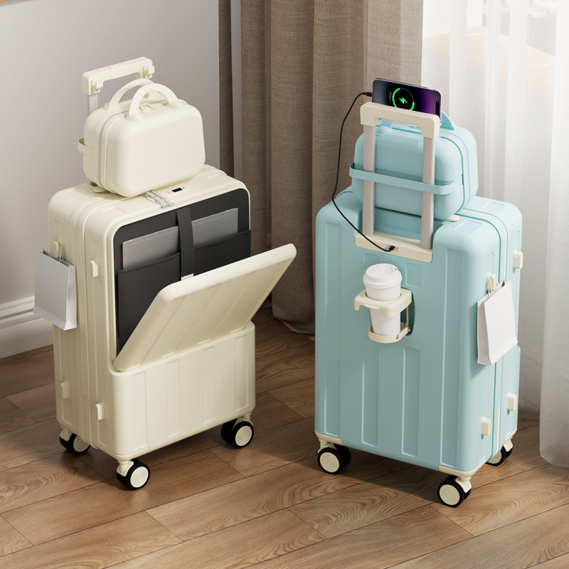 2026 New Model Business Suitcase for Female Students, Open-Style Trolley Case, Multifunctional Password Lock Suitcase with Silent Wheels 2026 New Model Business Suitcase for Female Students, Open-Style Trolley Case, Multifunctional Password Lock Suitcase with Silent Wheels
