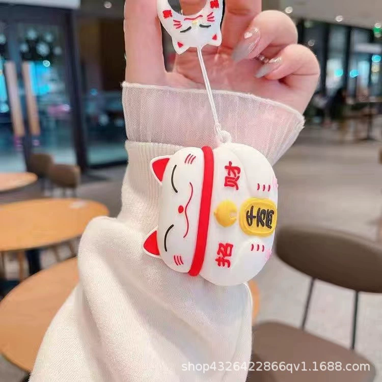 Защитная крышка для AirPods (совместимо с Apple), PVC дизайн мультфильм с крючком — подходит для AirPods 1/2/3/Pro/4