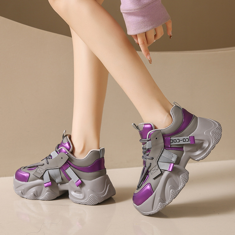 Dam Fritidsskor Sneakers Gummisula Dämpad Halkbeständig lättviktssko Sneakers_voghion.com