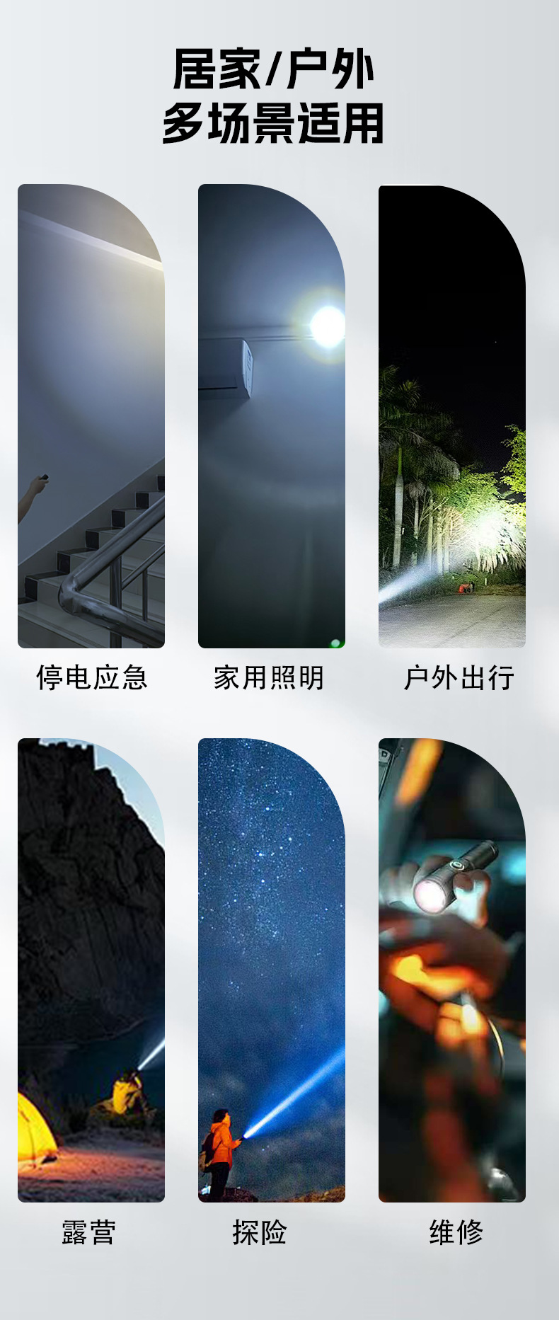Yuba Led Strong Light Flashlight Long Battery Life Ultra-Bright White Laser Zoom Rechargeable Home Outdoor Long-Range Patrol