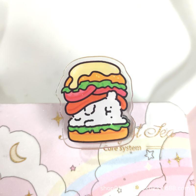 透明アクリルppクリップライン子犬ポテトチップスハンバーガー漫画クリエイティブクリップ試巻クリップ便箋クリップ|undefined