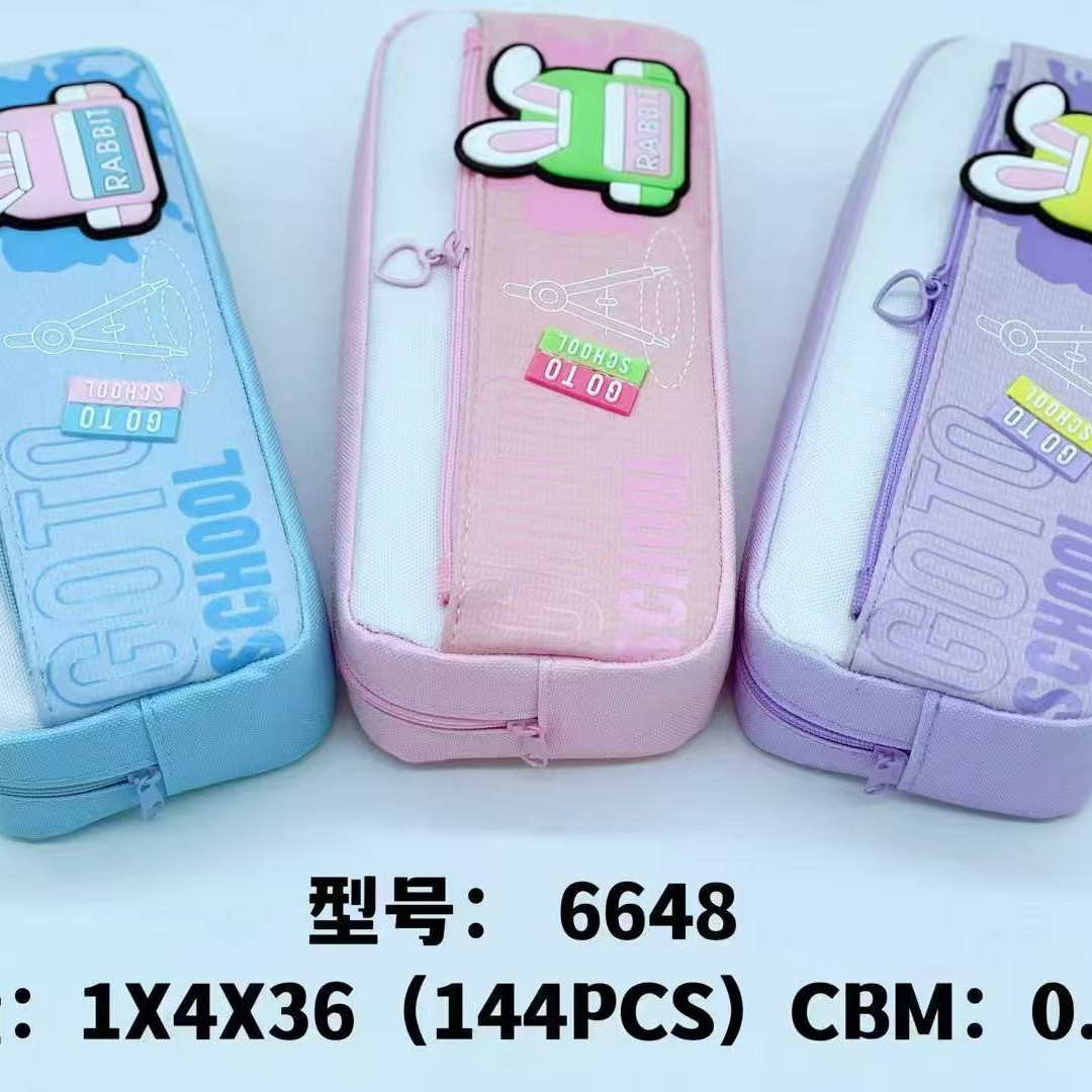 Estuche para lápices de doble capa de tela Oxford - Diseño cartoon y minimalista - Gran capacidad - Para almacenar lápices - Venta al por mayor