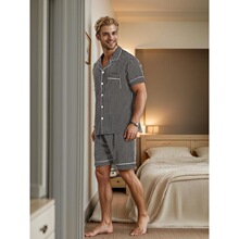 O 28567 Men's Silk Pajamas Set ��ʿ˯����װ ����ѷŷ���羳