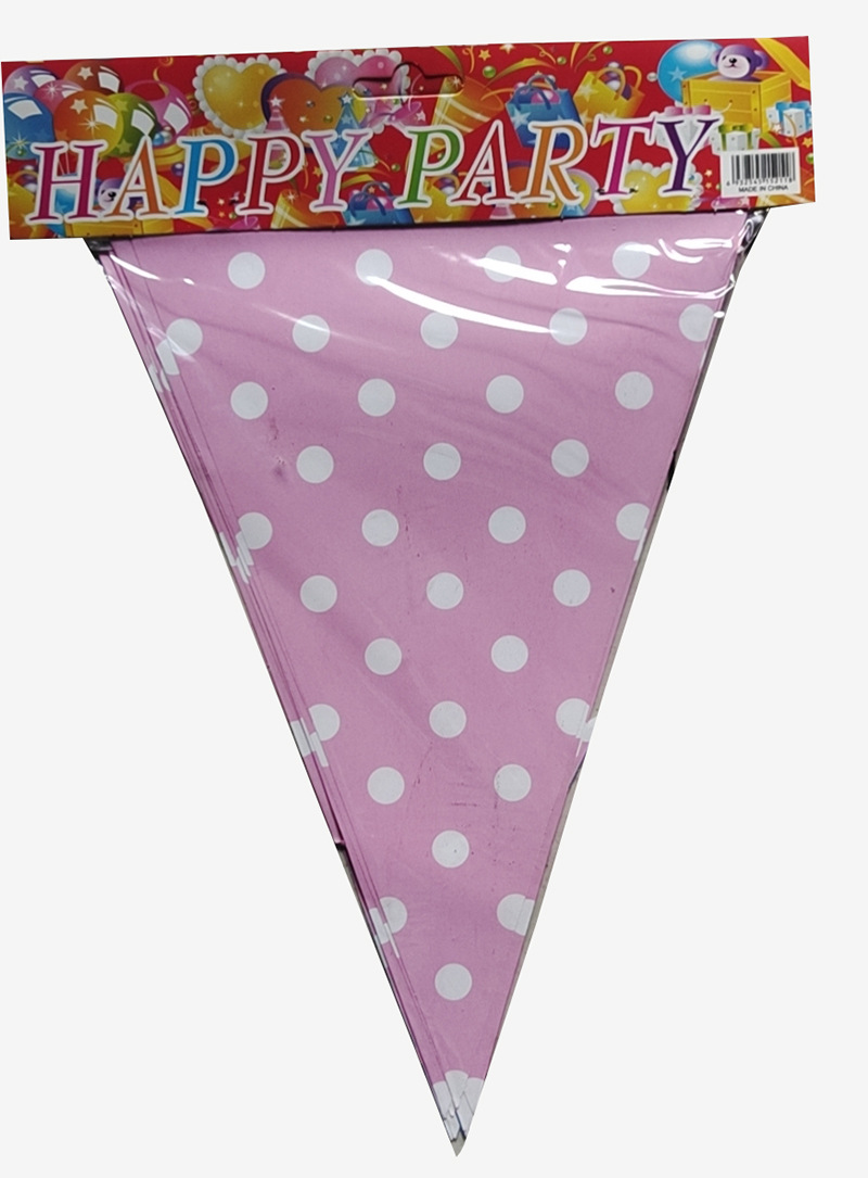 Pequeño punto triángulo de papel bandera bebé cumpleaños decoración de fondo bandera colgante Bandera de cumpleaños bandera en stock al por mayor