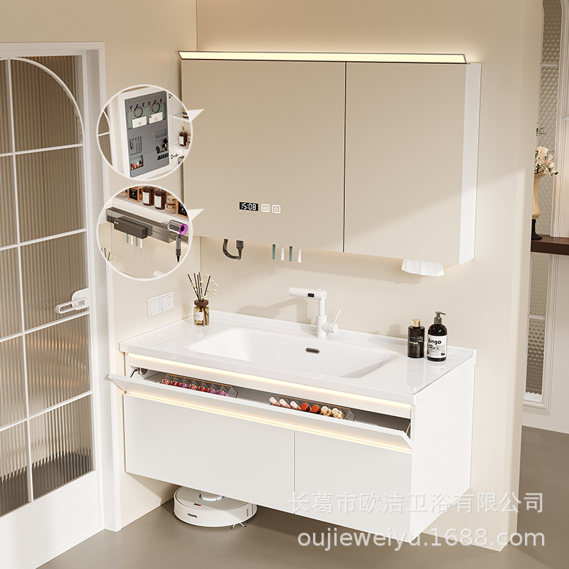 New Honeycomb Aluminum Panel Waterproof Bathroom Bathroom Cabinet Combination Cabinet Washbasin Cabinet Washbasin Manufacturer Wholesale Delivery