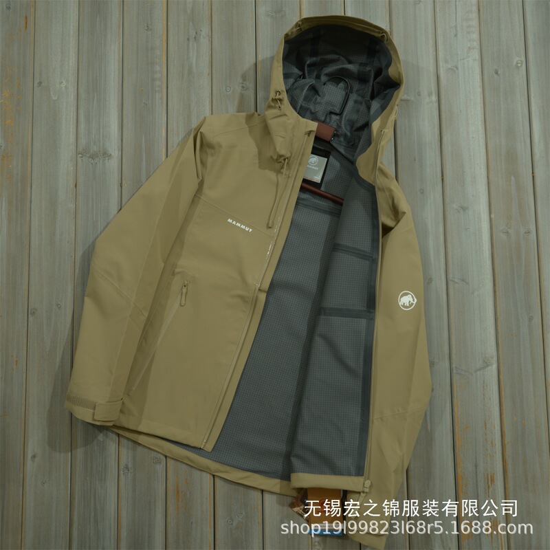 Mammoth Autumn Fully Laminated Hardshell Jacket for Men and Women, Outdoor Windproof, Breathable, Loose Fit, Water-Repellent, Wholesale