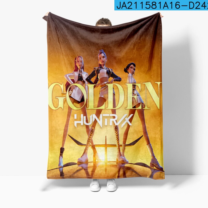 3D新品电影 K-POP 猎魔女团 毛毯午睡毯法兰绒印花保暖|undefined