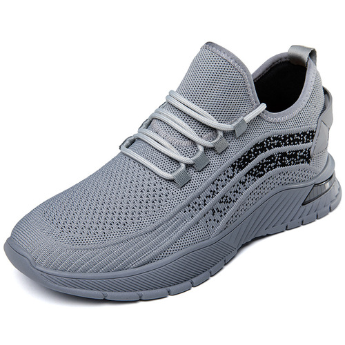 Men's shoes  spring new men's height-increasing 8CM casual shoes soft bottom mesh breathable fly-weave sports shoes trend 