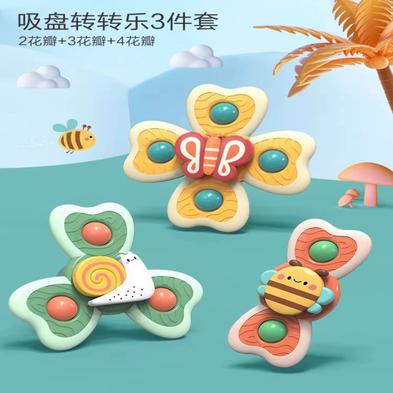 Cartoon rotating spinning top for training, toy for bath, can bite