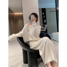 深圳南油漂亮套装端庄大气高级感超好看白色针织毛衣连衣裙女秋冬