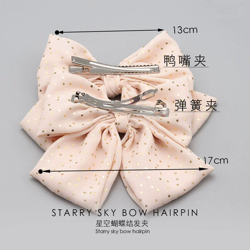 Starry sky with bow, hairgrip, hairpin, hair accessory