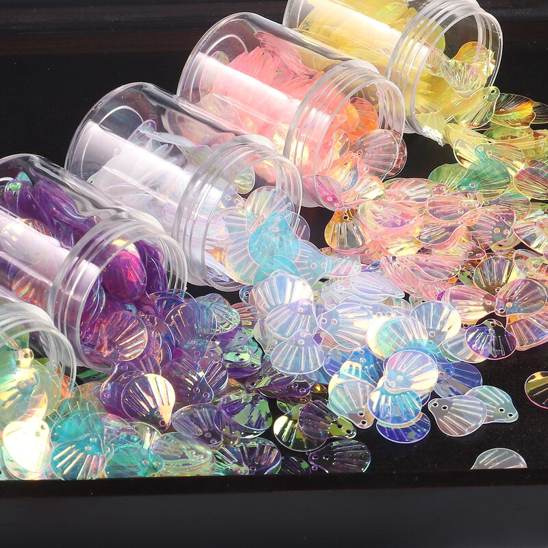 Mermaid Makeup Magic Color Shell Sequins 13mm Antique Jiao Ren Makeup Paste Face Eye Patch Aurora Stage Makeup DIY