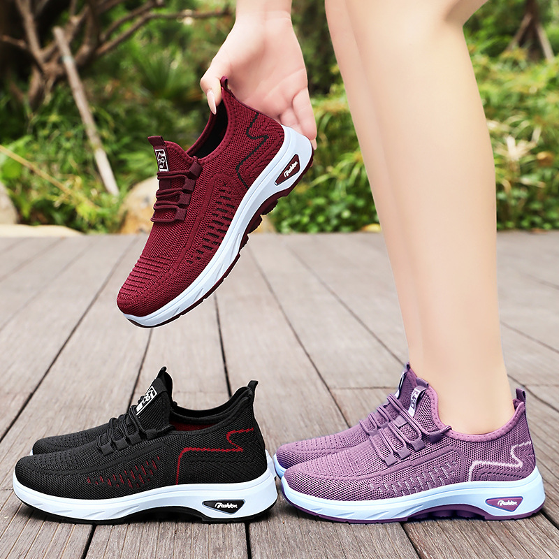 Zapatos de mujer zapatos deportivos transpirables de verano nuevos zapatos para correr resistentes al desgaste con cordones zapatos casuales cómodos de suela suave zapatos individuales de todo fósforo