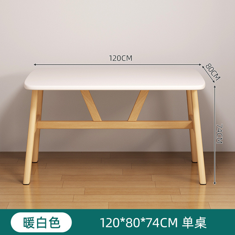 120*80 따뜻한 흰색, 업그레이드된 두꺼운 테이블 상판