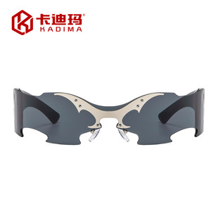 New Rimless Funny Party Sunglasses for Men and Women, Personalized Glasses, One-Piece Metal Decoration, Cross-Border European and American Sunglasses