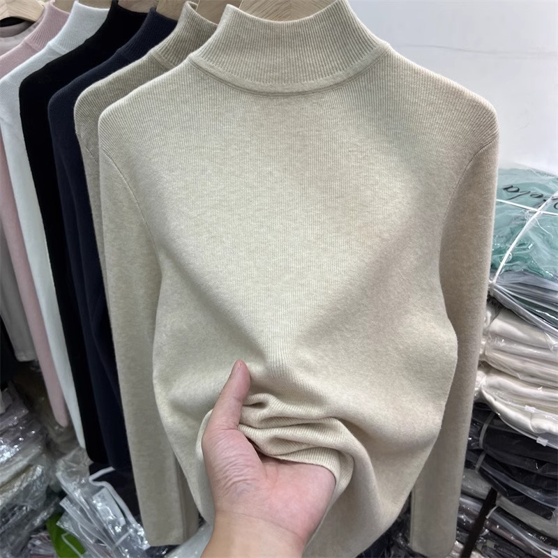 210g Weight Long Sleeve Sleeve Length Pullovers Placket Type Polyester Fabric Type Regular Top Length Sweater Tops Type Daily Occasion High Neck Neckline Slim Fit Type Stripe Pattern Winter, Autumn Season Women's Gender Elegant Style Wholesale Women's Elegant Stripe Long Sleeve Sweaters & Cardigans 8