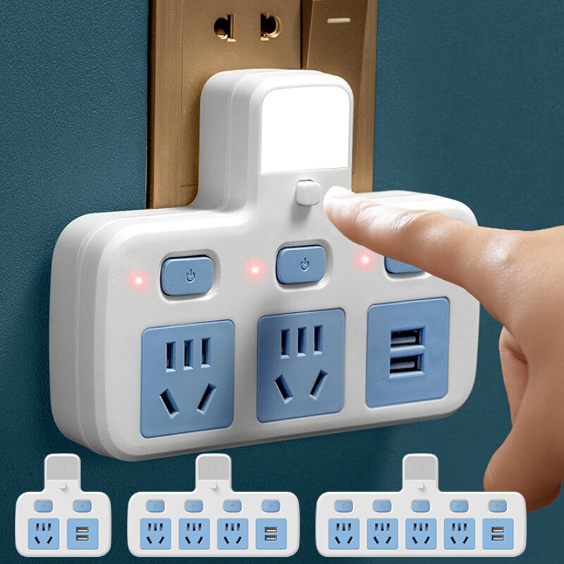 Household socket converter multi-hole panel wireless plug-in board plug-in with usb one-turn multi-function plug
