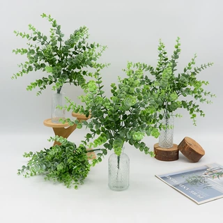 仿真绿植金钱叶婚庆花材园艺景观造型节日氛围布置35头尤加利把束