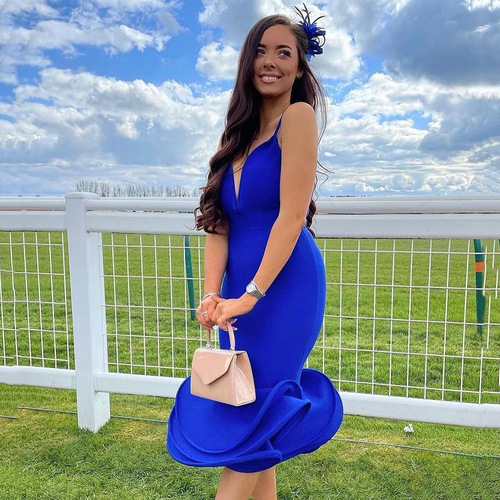 Spring/summer 2022 new Europe and the United States women's fashion sexy tight strappy deep v-neck party dress evening dress Spring/summer 2022 new Europe and the United States women's fashion sexy tight strappy deep v-neck party dress evening dress