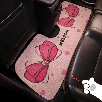 Driver, Anti-Dirty and Easy to Clean — Universal Foot Pad - pink-bow-1-piece-of-one-piece-rear-floor-mat