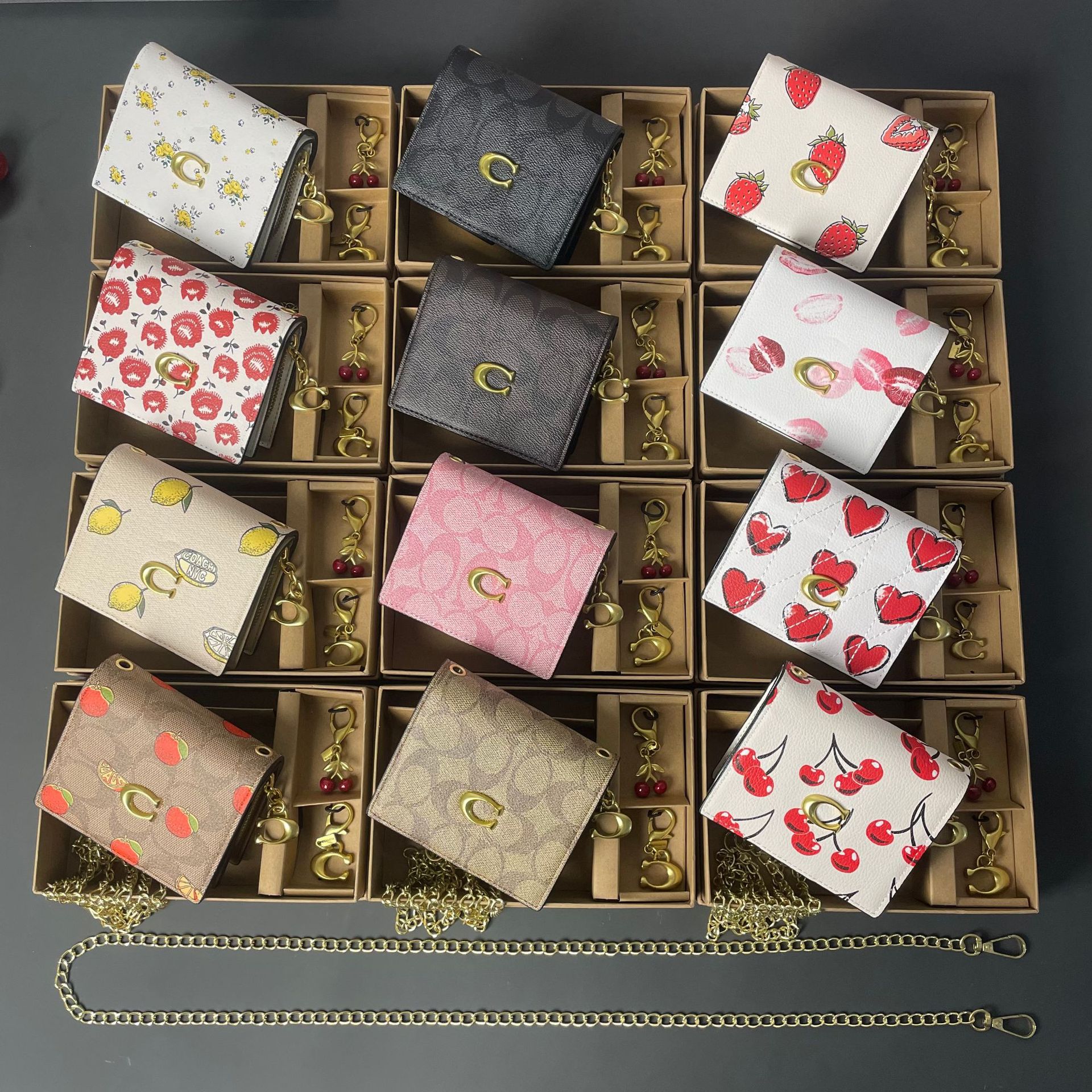 Cross-Border Mini Coin Purse Fashionable Texture with Pendant Women's Clutch European and American Trendyy Printed Autumn and Winter Bags