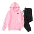 Pink clothes + black pants, black label