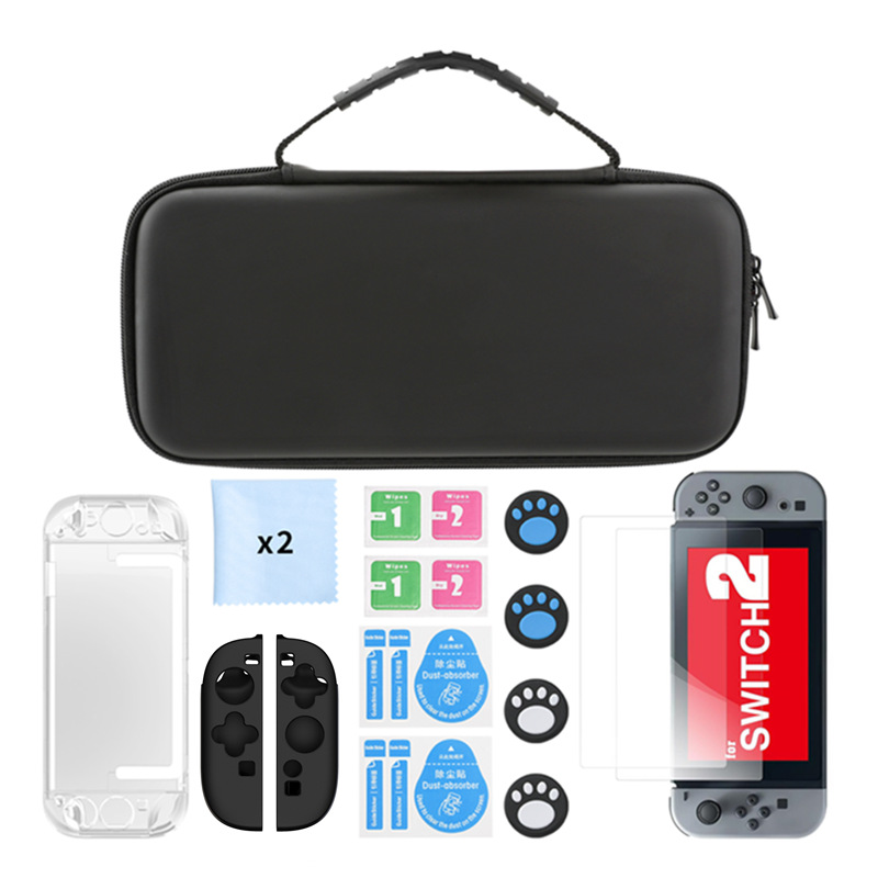 2025 nuevo conjunto de bolsa de almacenamiento switch2 cubierta protectora de caja de cristal switch2 película templada switch2
