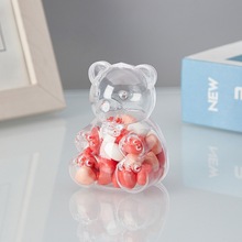 创意卡通小熊盒子ps食品级塑料材质可爱小糖果盒收纳宝宝回礼批发