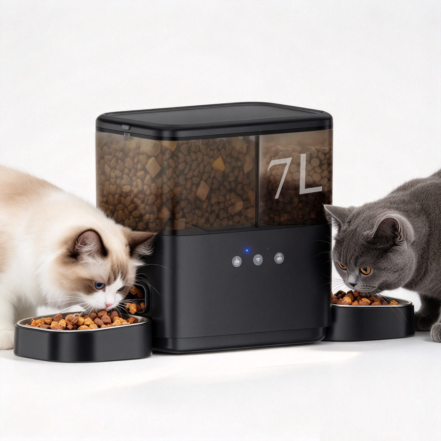 猫咪智能喂食器多仓控制涂鸦APP多餐猫粮宠物自动喂食器双仓双粮