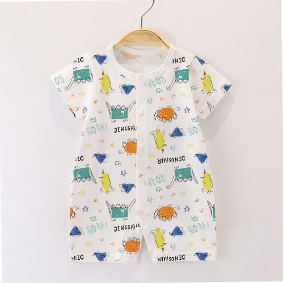 Baby's jumpsuit summer thin baby's fart wrap cotton khai newborn bottoming newborn air conditioning suit