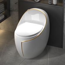 新款鸡蛋型马桶轻奢灰色家用陶瓷虹吸式小户型彩色坐便器大口径