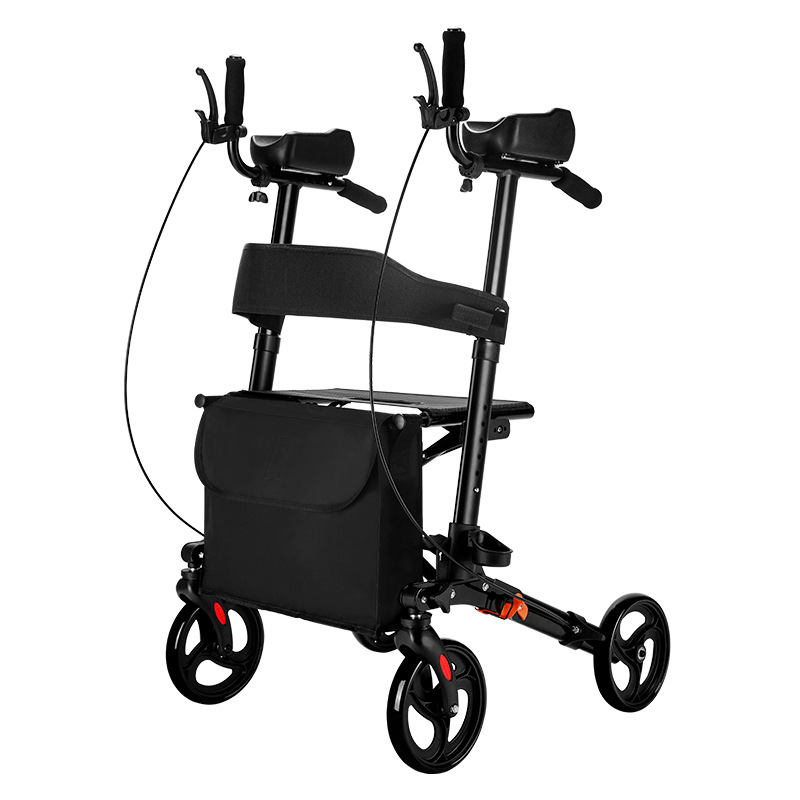 Carro de ayuda para caminar ancianos aleación de aluminio sentado ayuda para caminar scooter ligero carro de compras para ancianos silla de ruedas simple image 8