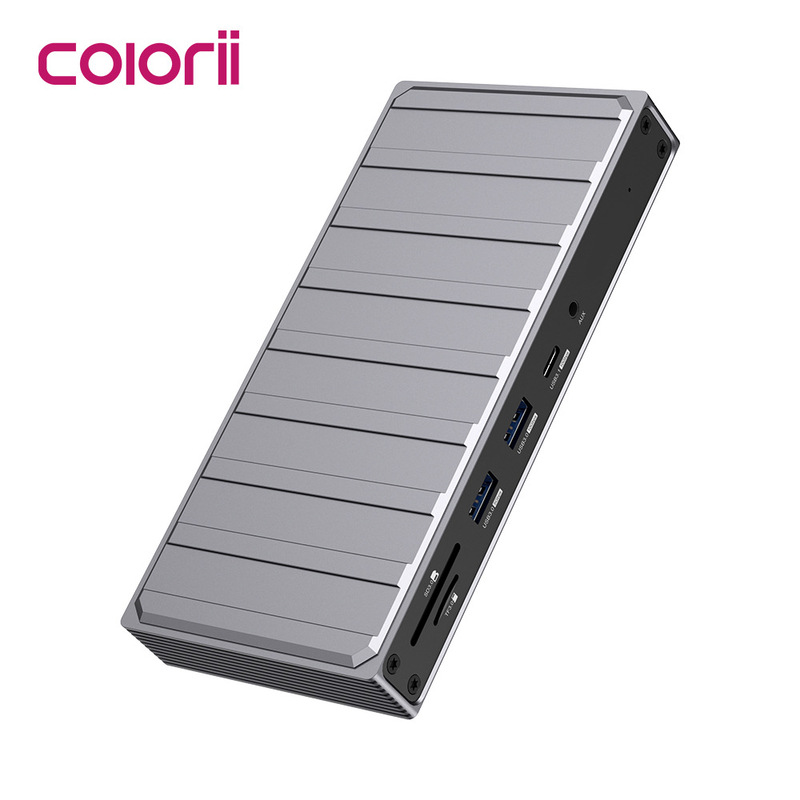 Desktop Docking Station Type-C Expansion Dock Displaylink Converter for Three-Screen Simultaneous Display Compatible with MacBook