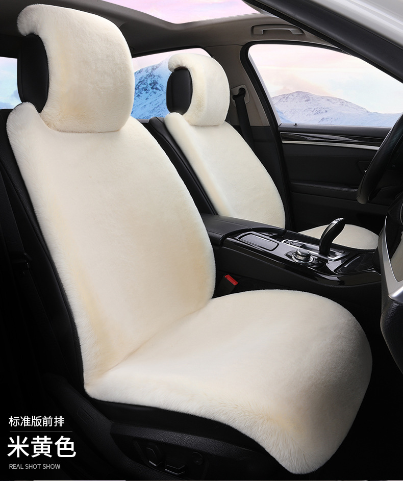 Cross-border 2026 new winter rabbit fur plush seat cushion with lumbar support, thickened car seat pad, car interior seat cushion, non-slip