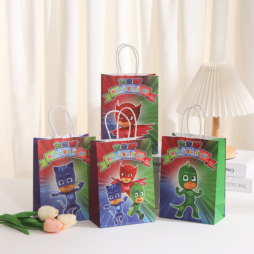 购物包装袋睡衣超人手提袋印花图案牛皮纸纸袋礼物礼品袋子批发