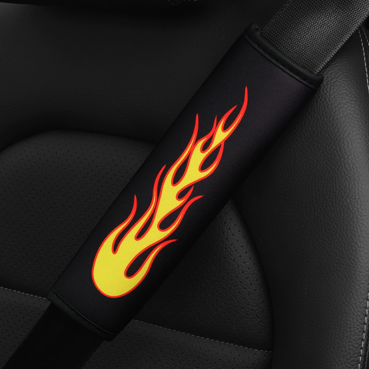 Автомобильные плечевые чехлы с пламенной тканевой печатью удобные новые ремни безопасности украшения автомобильных принадлежностей