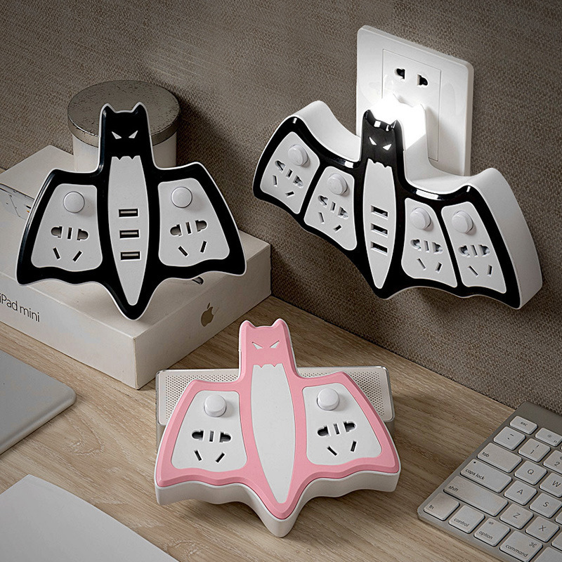 科豹插座面板多孔多功能usb插座转换器插头创意插板带长线插线板